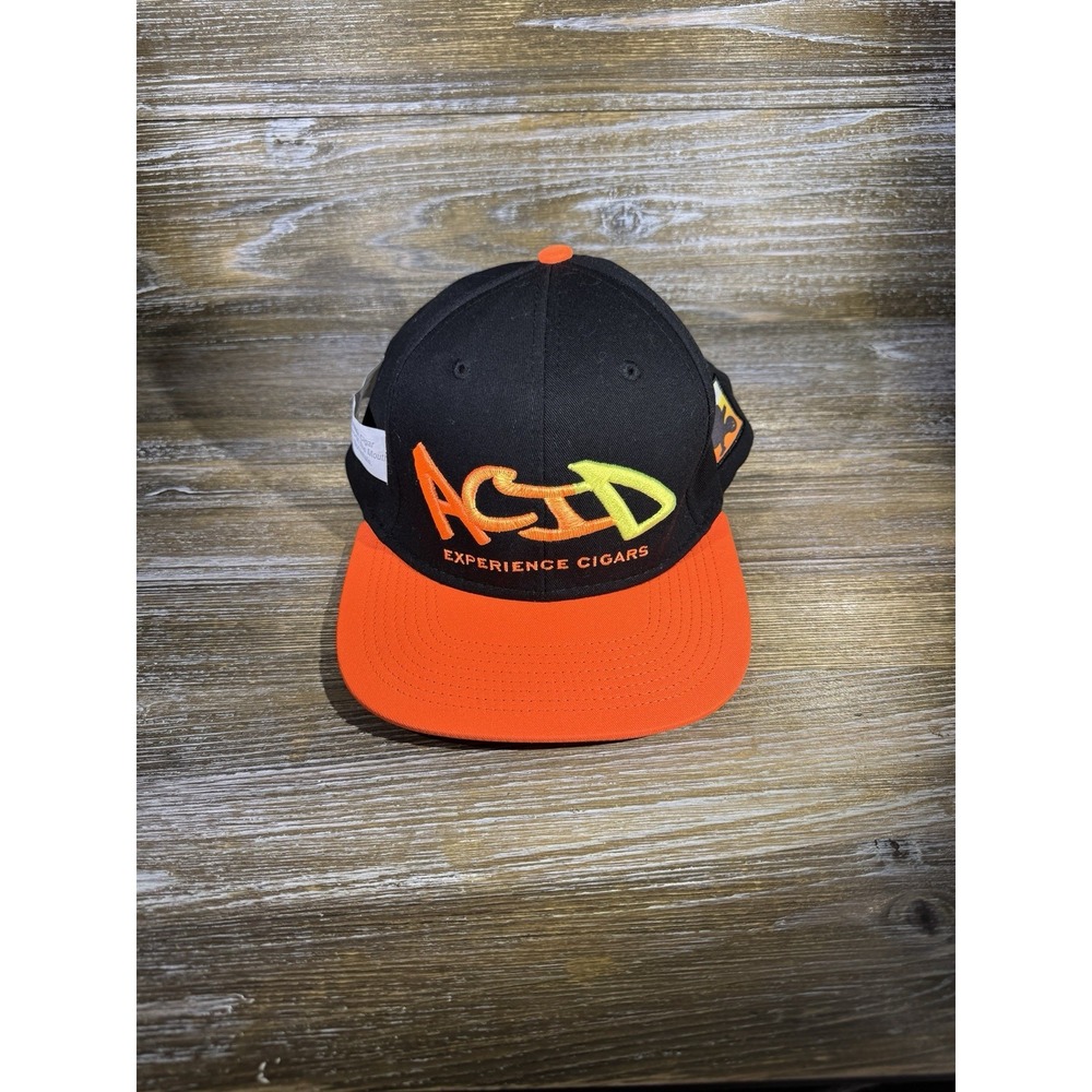 Acid Cigars Graffiti Logo‎ Embroidered Ballcap Black Orange Drew Estate